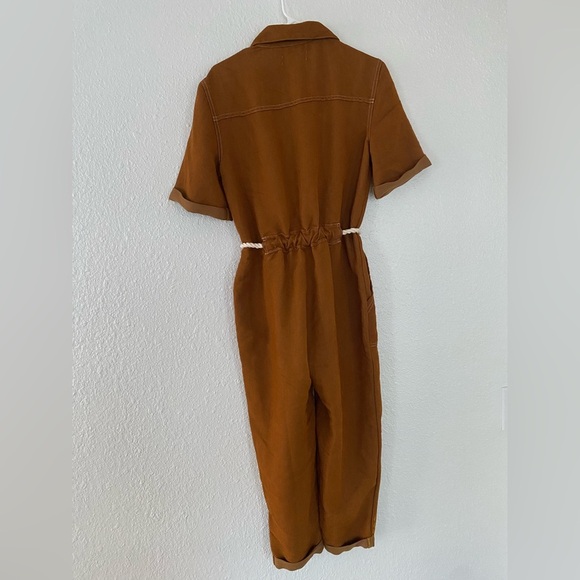 ETICA AMELIA FLIGHTSUIT - BURNT TURMERIC Brown Jumpsuit with Rope Belt - Picture 5 of 7
